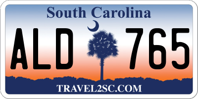 SC license plate ALD765