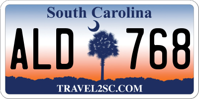 SC license plate ALD768