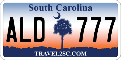 SC license plate ALD777