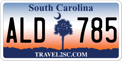 SC license plate ALD785