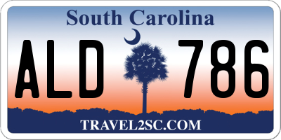 SC license plate ALD786