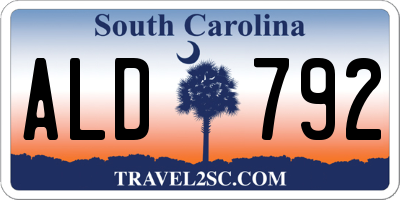 SC license plate ALD792