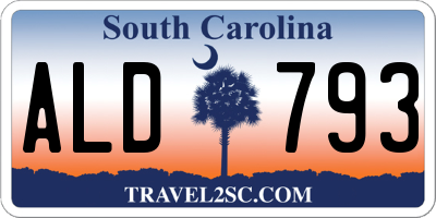 SC license plate ALD793
