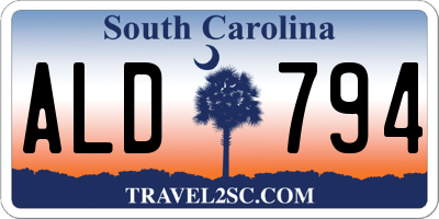 SC license plate ALD794