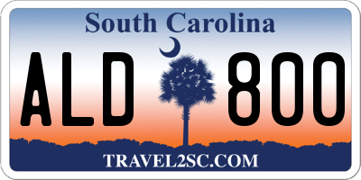 SC license plate ALD800