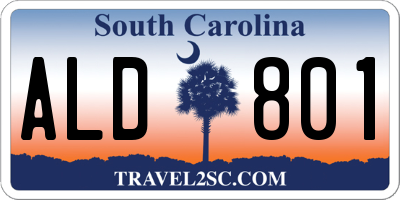 SC license plate ALD801