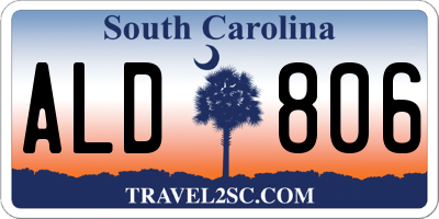 SC license plate ALD806
