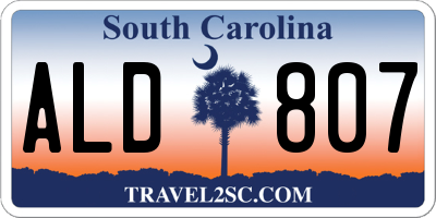 SC license plate ALD807