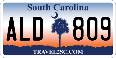 SC license plate ALD809