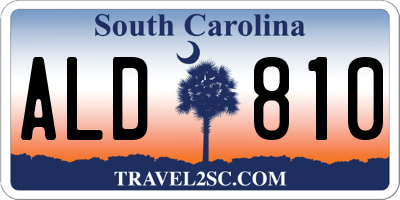 SC license plate ALD810