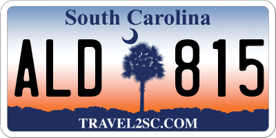 SC license plate ALD815