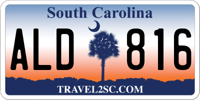 SC license plate ALD816