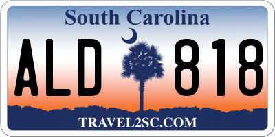 SC license plate ALD818