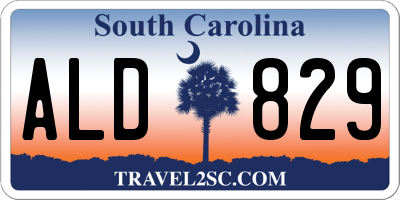 SC license plate ALD829