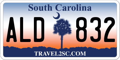 SC license plate ALD832