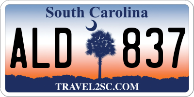 SC license plate ALD837