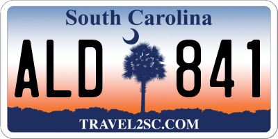 SC license plate ALD841