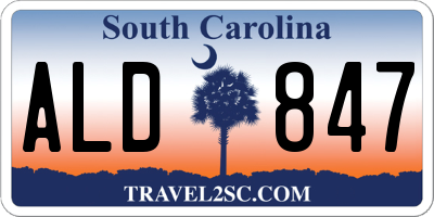 SC license plate ALD847