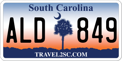 SC license plate ALD849