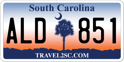 SC license plate ALD851