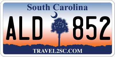 SC license plate ALD852