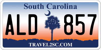 SC license plate ALD857
