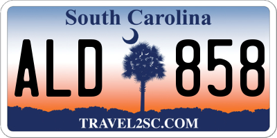 SC license plate ALD858