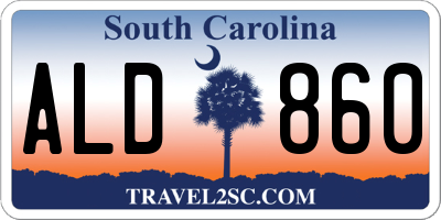 SC license plate ALD860
