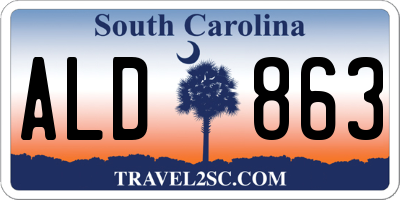 SC license plate ALD863