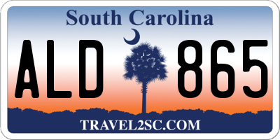 SC license plate ALD865