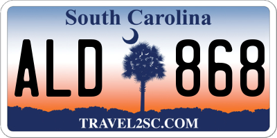 SC license plate ALD868