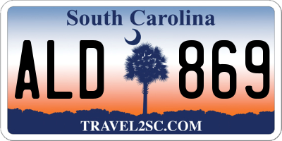 SC license plate ALD869