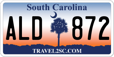 SC license plate ALD872