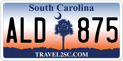 SC license plate ALD875