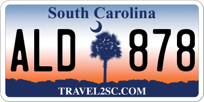 SC license plate ALD878