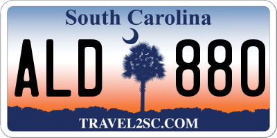 SC license plate ALD880