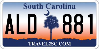 SC license plate ALD881