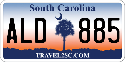 SC license plate ALD885