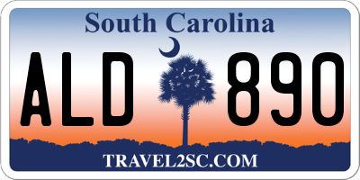 SC license plate ALD890