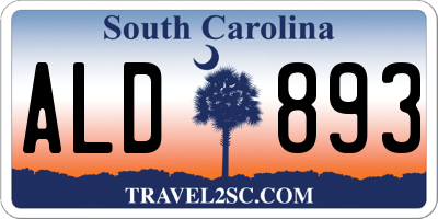 SC license plate ALD893