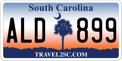 SC license plate ALD899