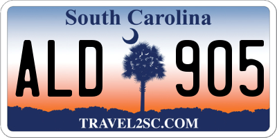 SC license plate ALD905