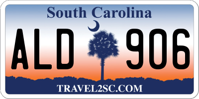 SC license plate ALD906