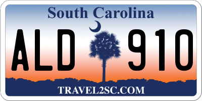 SC license plate ALD910