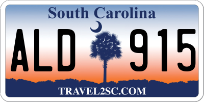 SC license plate ALD915