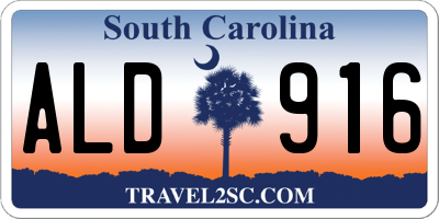 SC license plate ALD916