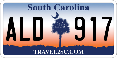 SC license plate ALD917