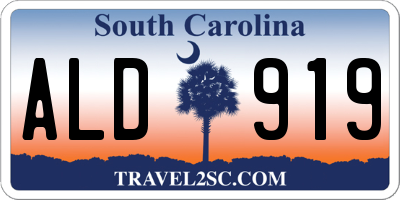 SC license plate ALD919