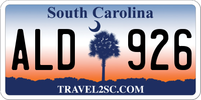 SC license plate ALD926
