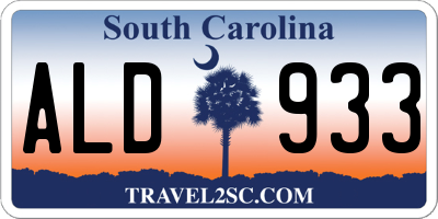 SC license plate ALD933